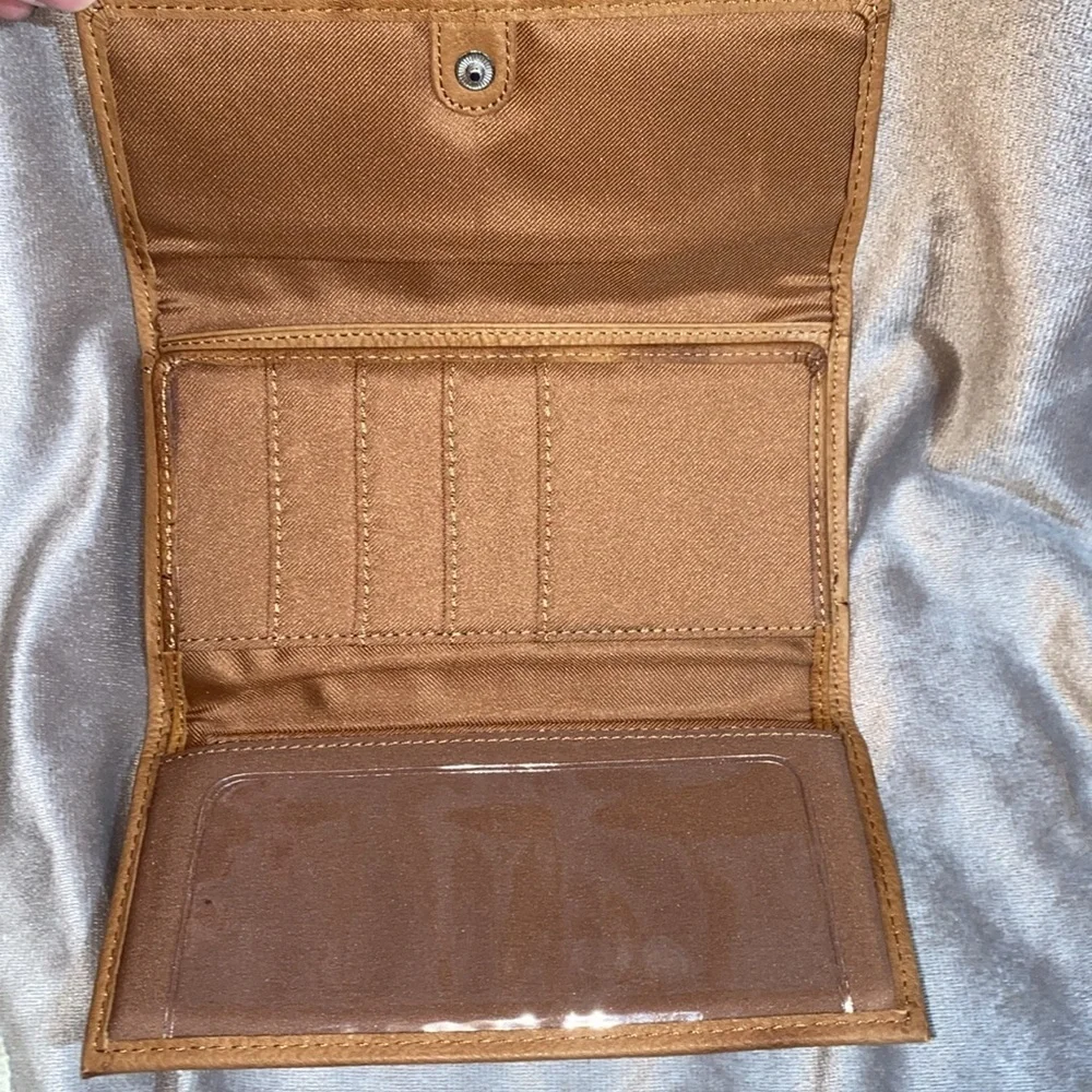 FOSSIL Grayson Beige Canvas Fabric Satchel & Fossil Popstich vintage Wallet 🆕